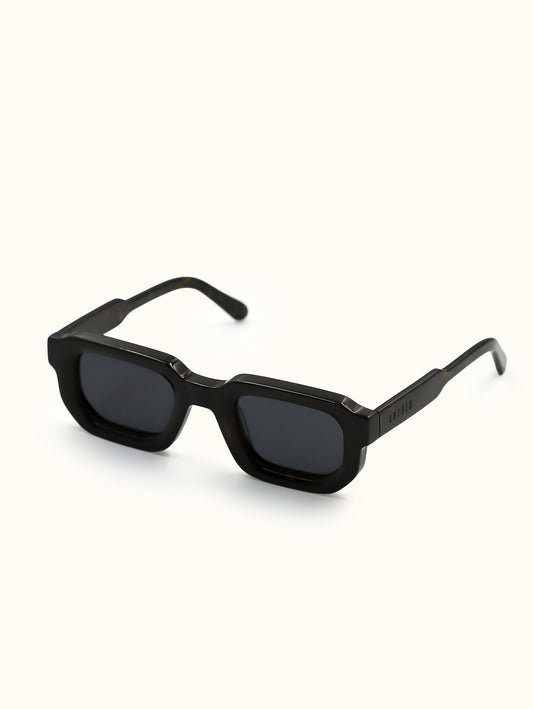 Black sunglasses on a white background