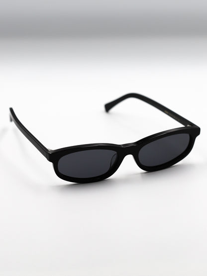 Black sunglasses on a white background