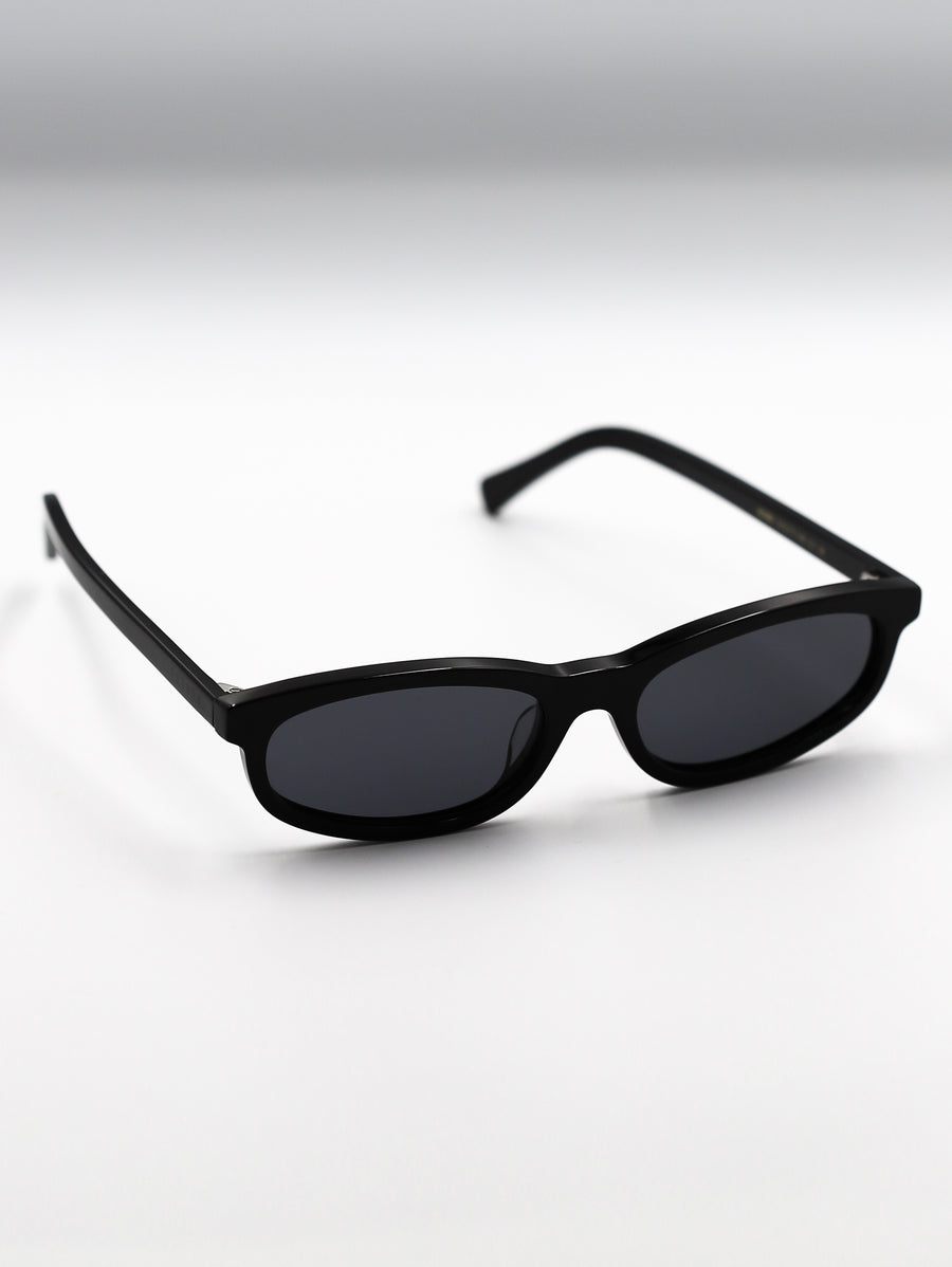 Black sunglasses on a white background