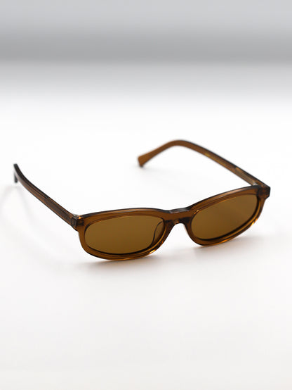 Brown sunglasses on a white background