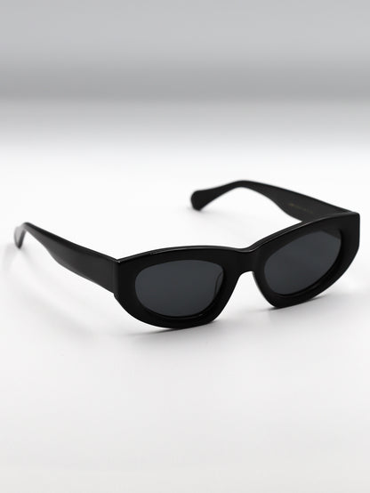 Black sunglasses on a white background
