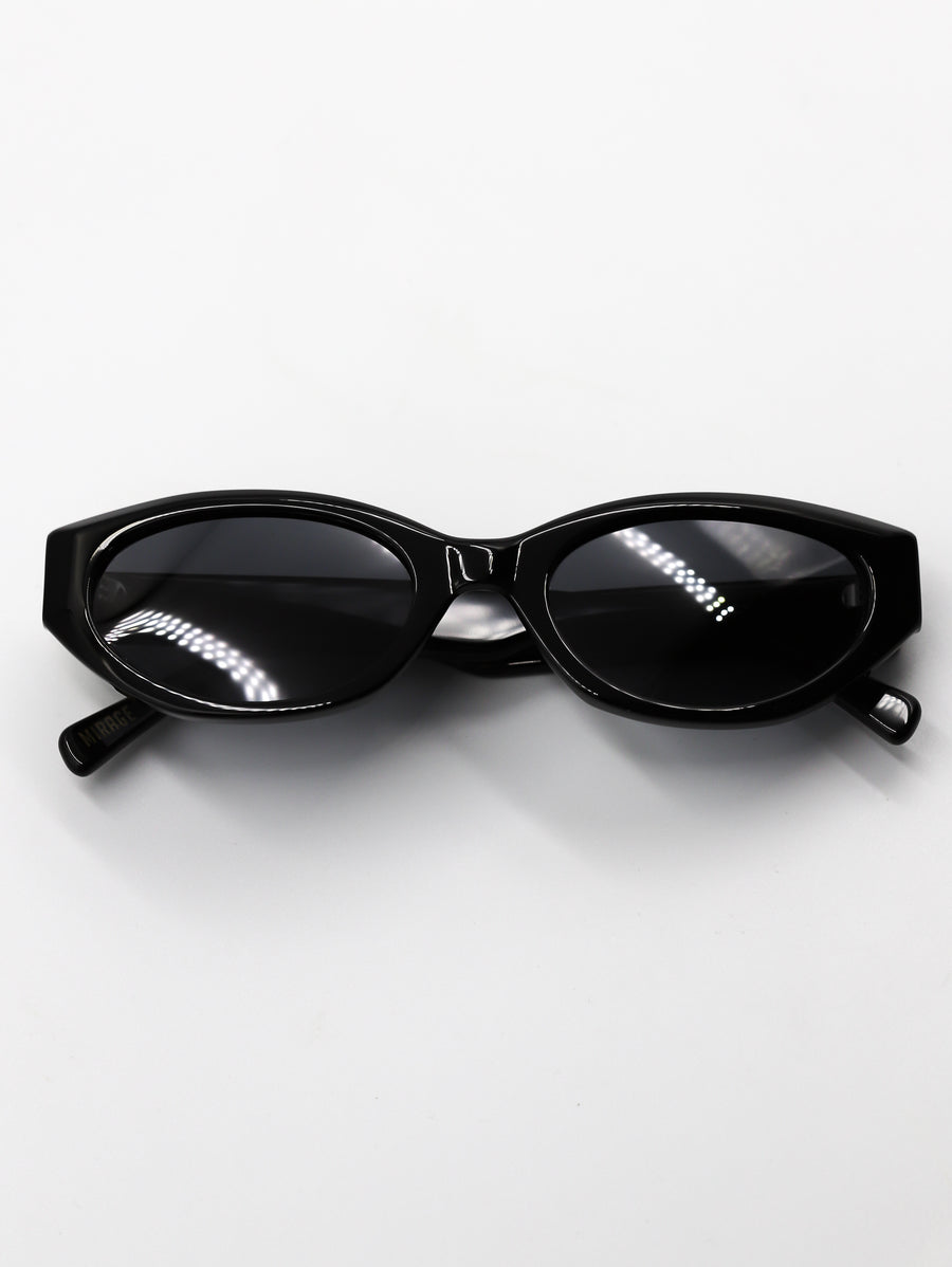 Black sunglasses on a white background