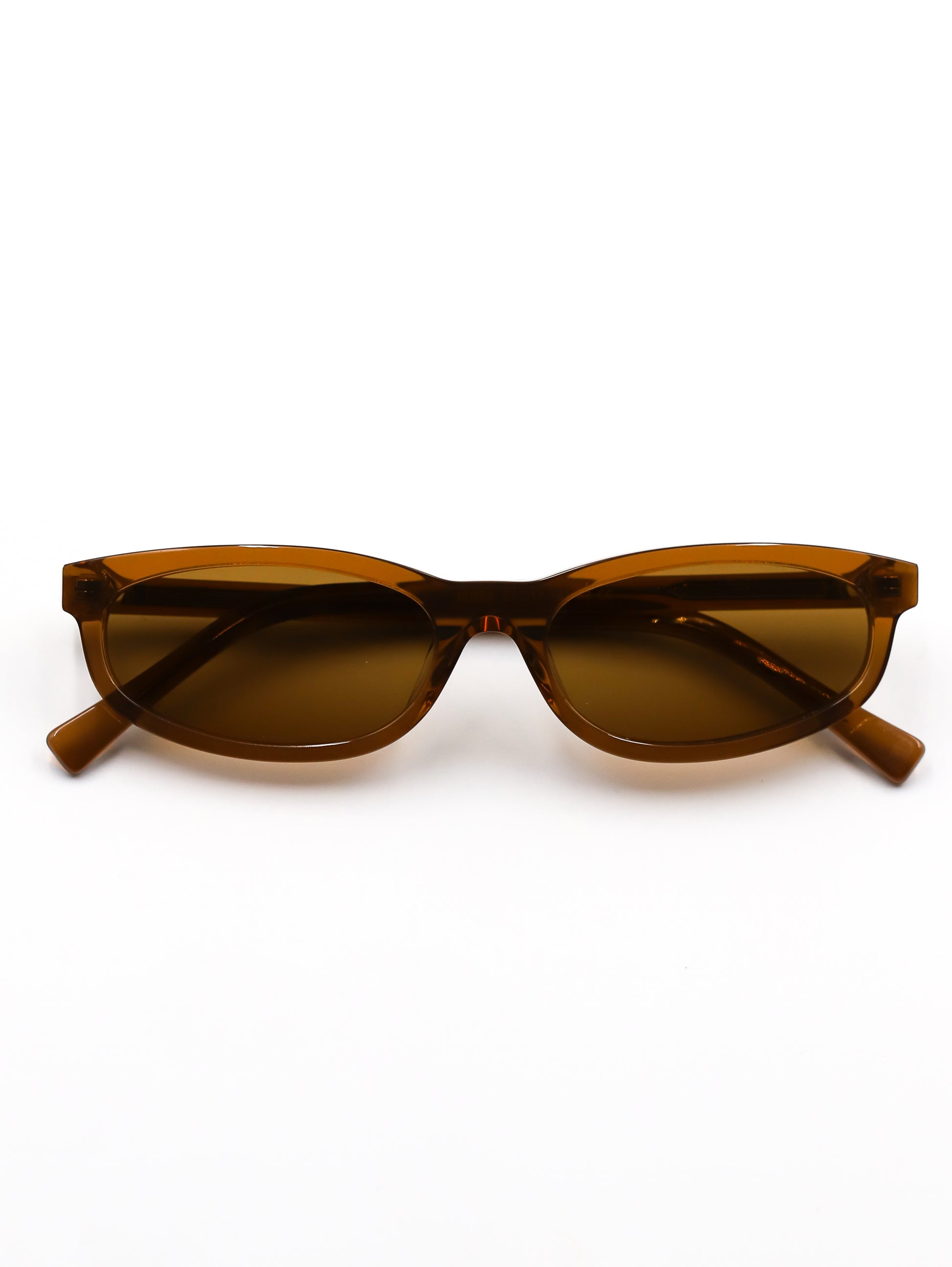 Brown sunglasses on a white background