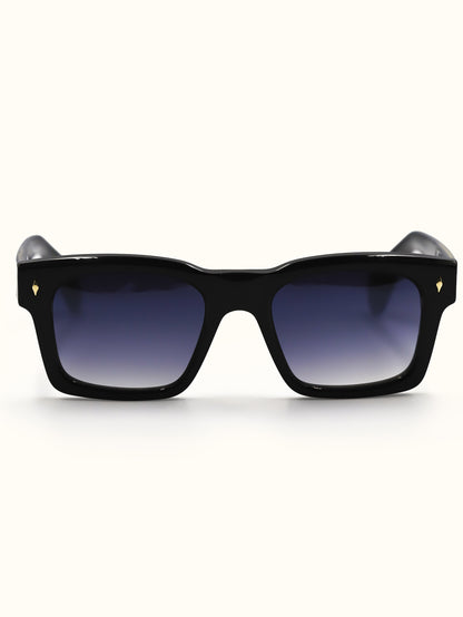 Black sunglasses with gradient lenses on a white background