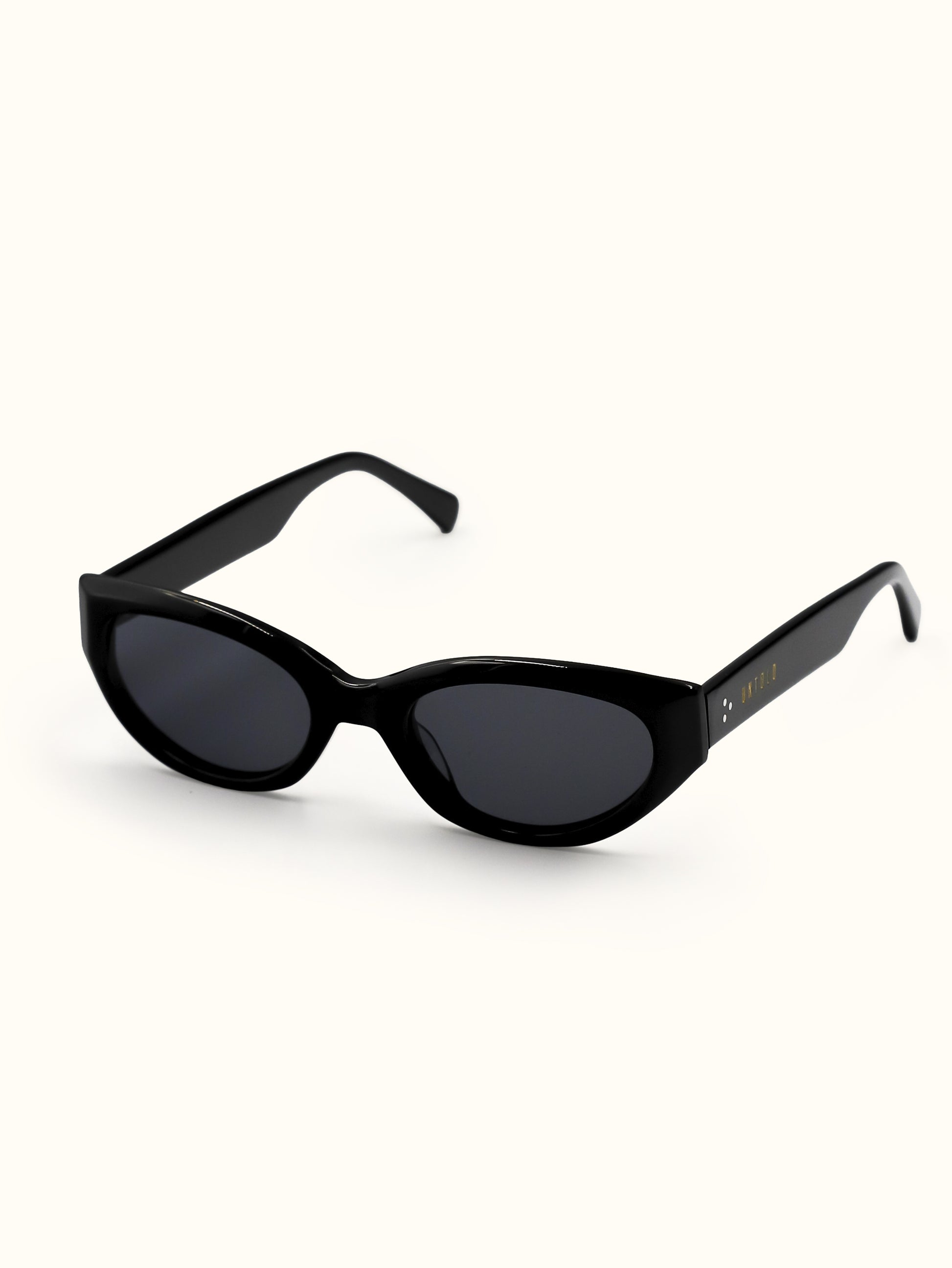 Black sunglasses on a white background