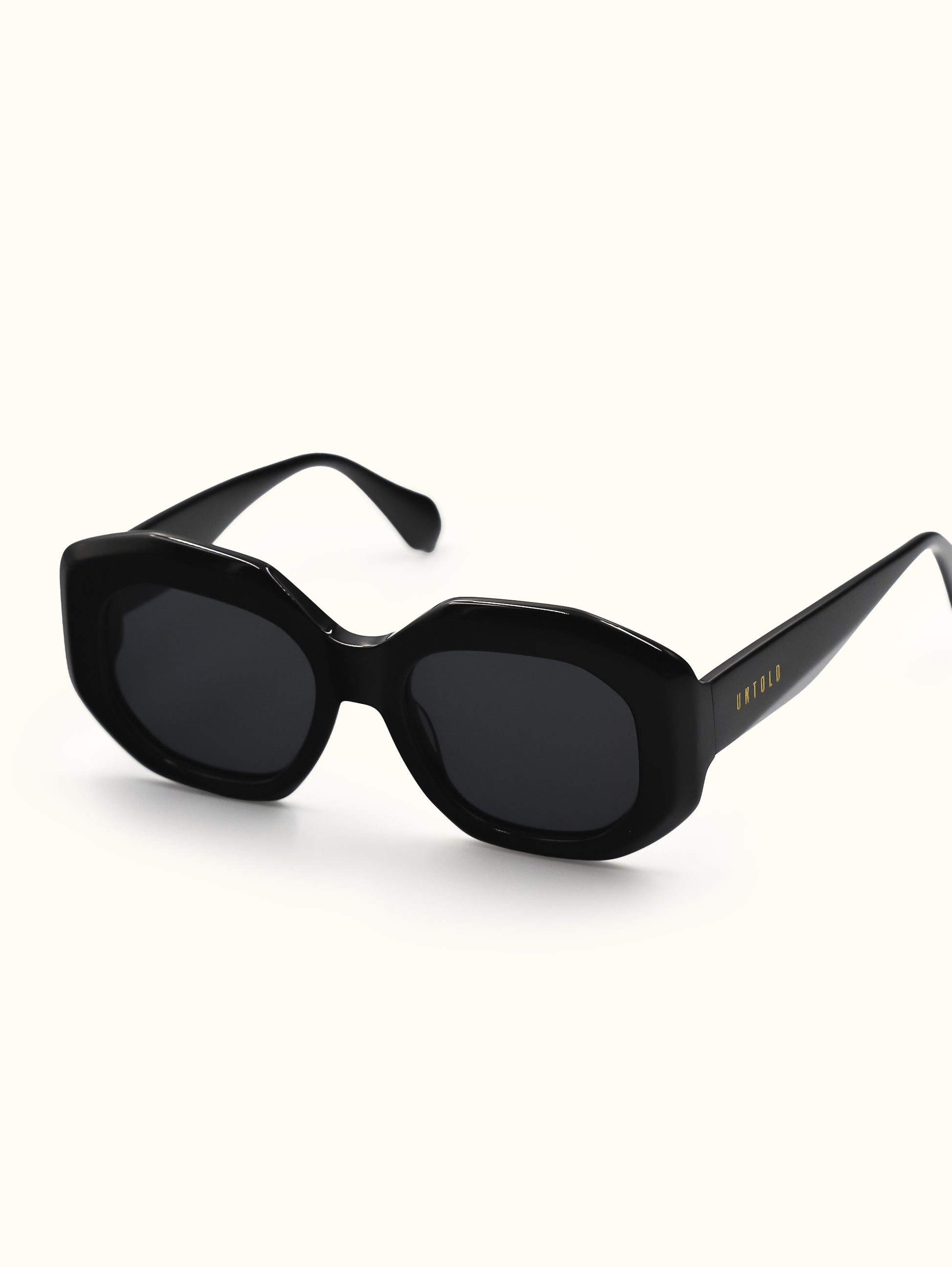 Black sunglasses on a white background